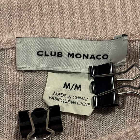 Club Monaco Top Dolman Sleeve Cottage Romantic Statement Y2K Ribbed Pink Medium - Picture 3 of 8